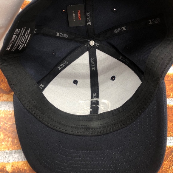 White Bulldog Embroidery Baseball Hat - YUPOONG Flexfit - Navy Blue- One Size - Picture 6 of 6